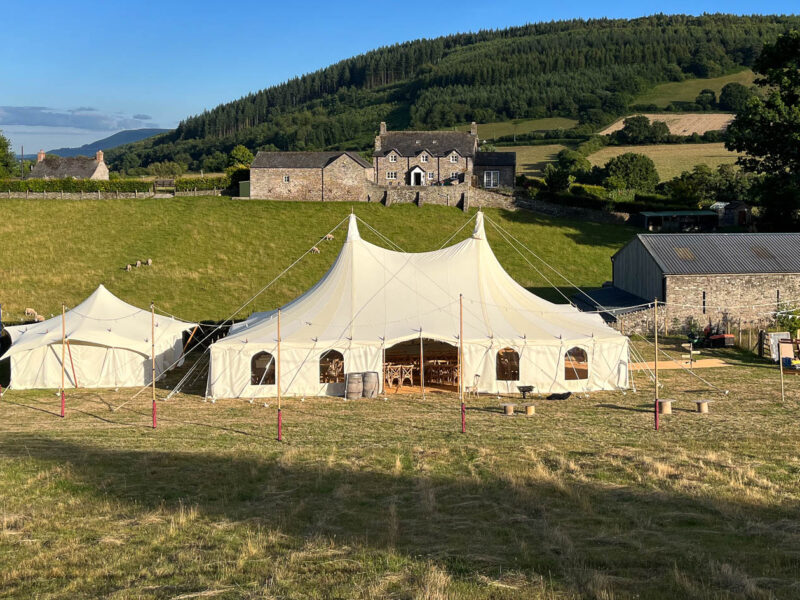 Farm marquee wedding in wales - canvas marquee hire