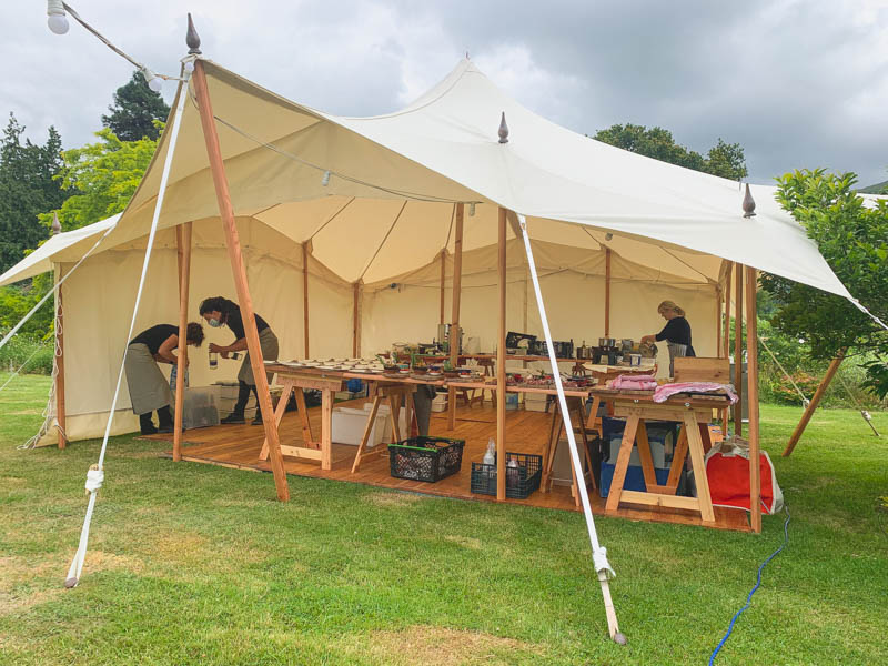 20ft Catering marquee open Kitchen
